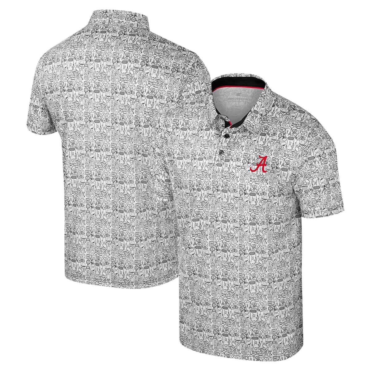 Alabama Crimson Tide NCAA Alabama Tide Its Time! Allover Print Polo