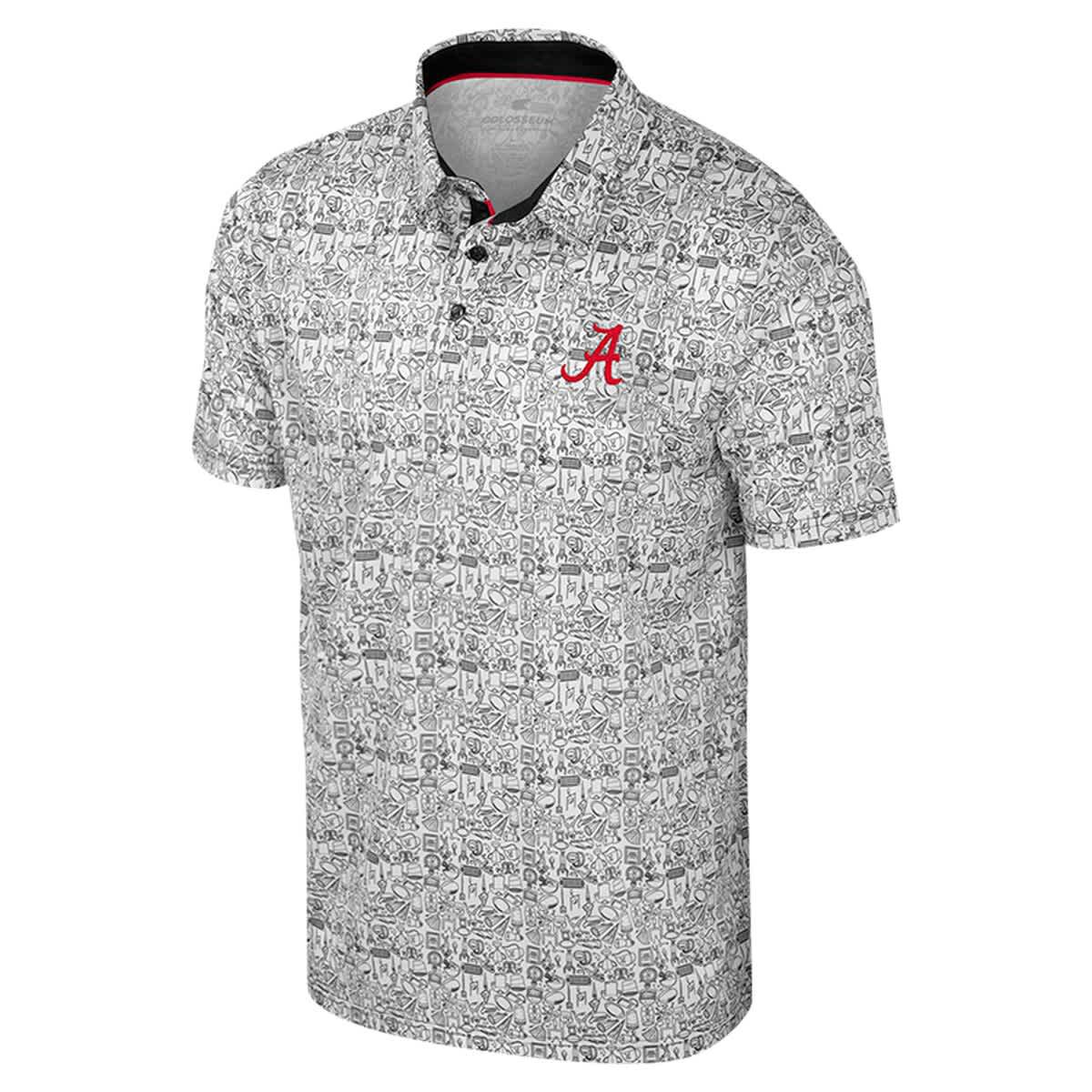Alabama Crimson Tide NCAA Alabama Tide Its Time! Allover Print Polo
