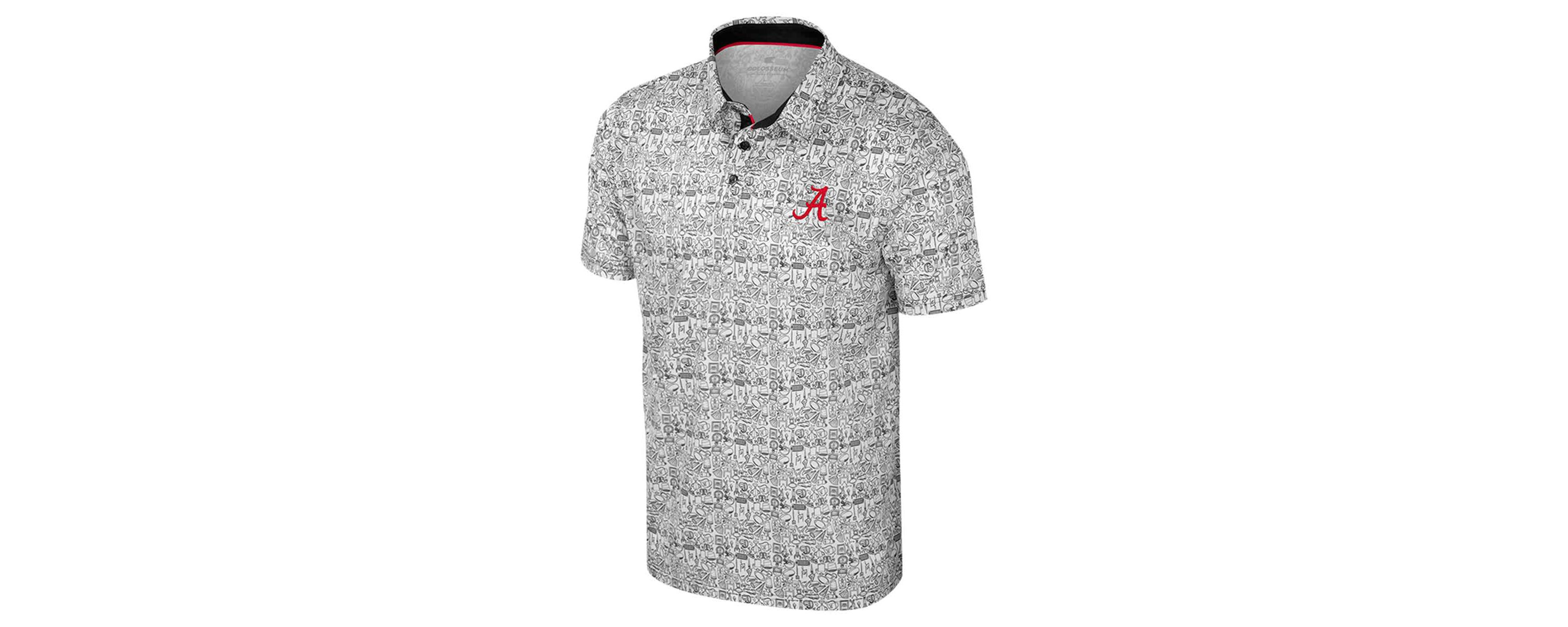 Alabama Crimson Tide NCAA Alabama Tide Its Time! Allover Print Polo