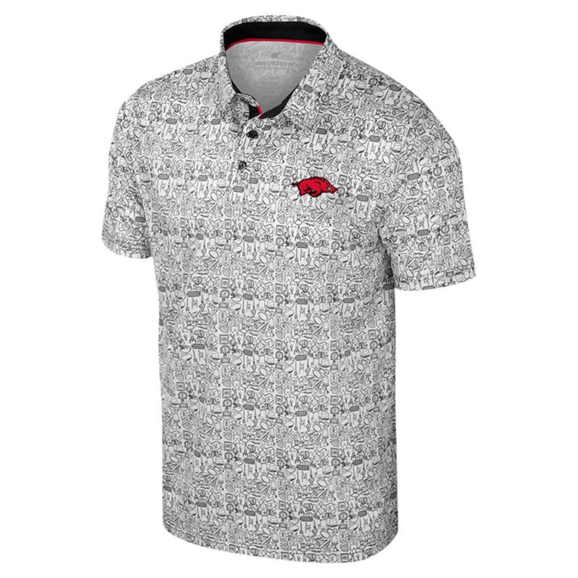 NCAA Arkansas Razorbacks Its Time! Allover Print Polo
