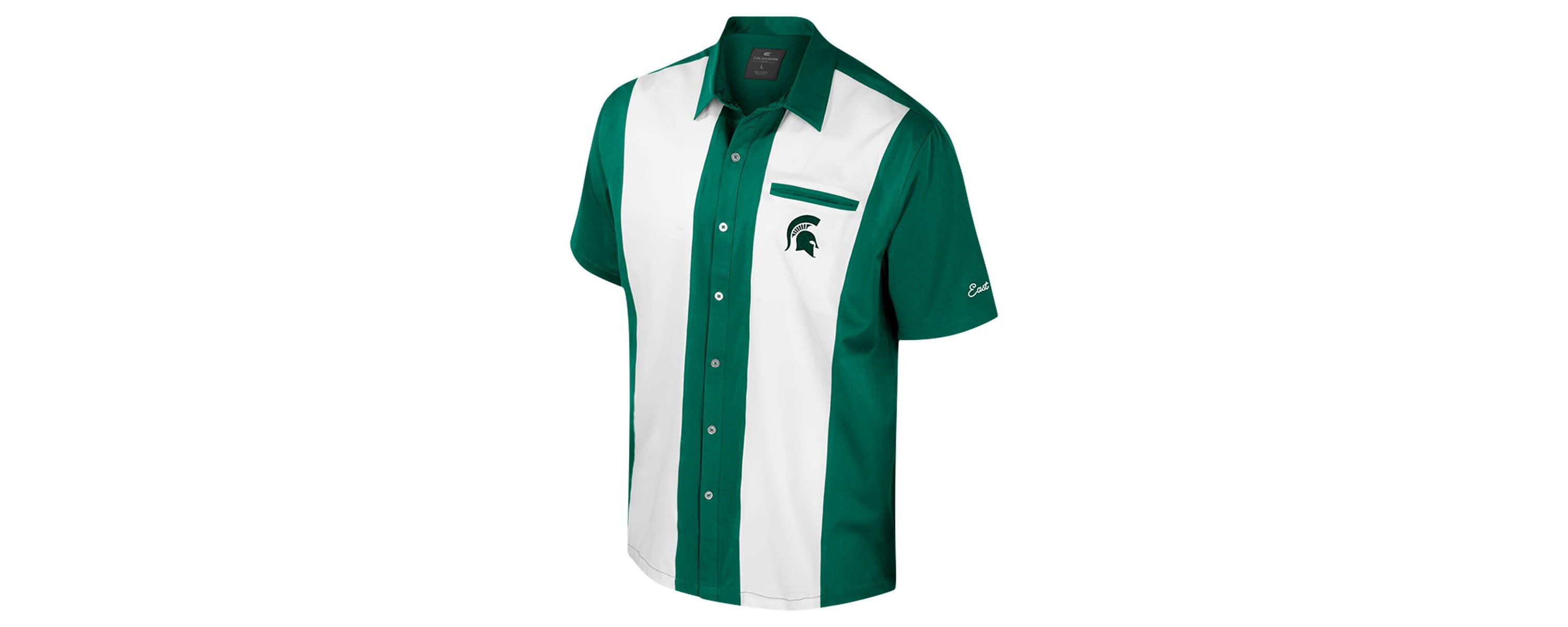 NCAA Michigan State Spartans Strike Bowling Button-Up Shirt