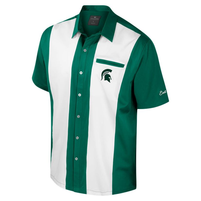 NCAA Michigan State Spartans Strike Bowling Button-Up Shirt