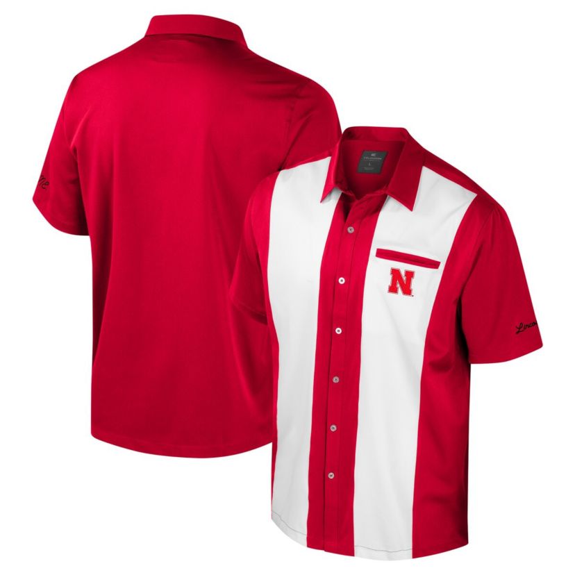 NCAA Nebraska Huskers Strike Bowling Button-Up Shirt