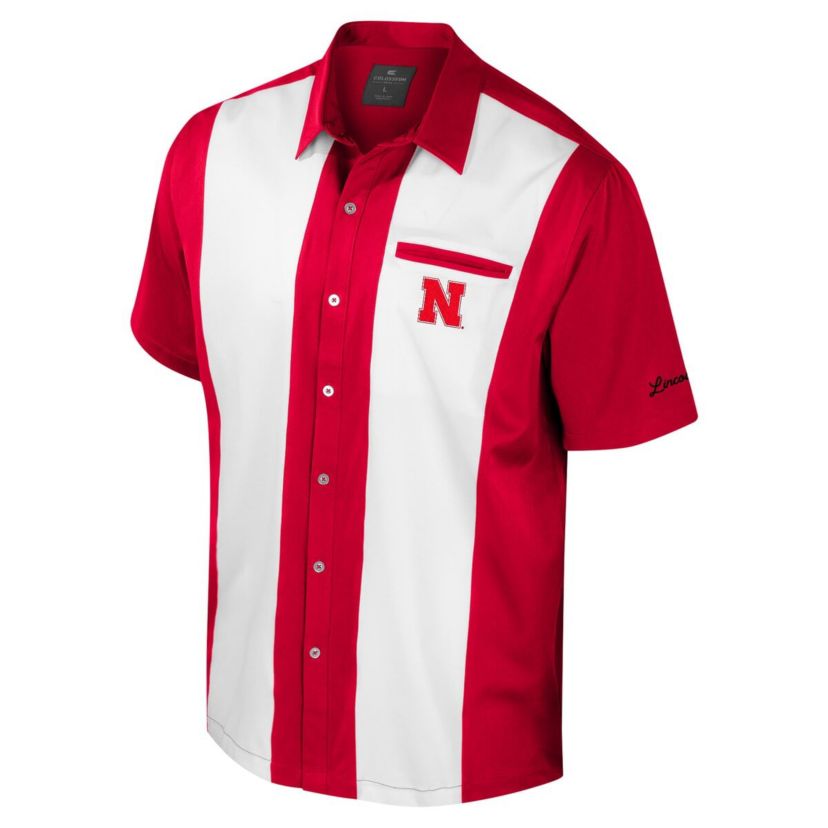 NCAA Nebraska Huskers Strike Bowling Button-Up Shirt