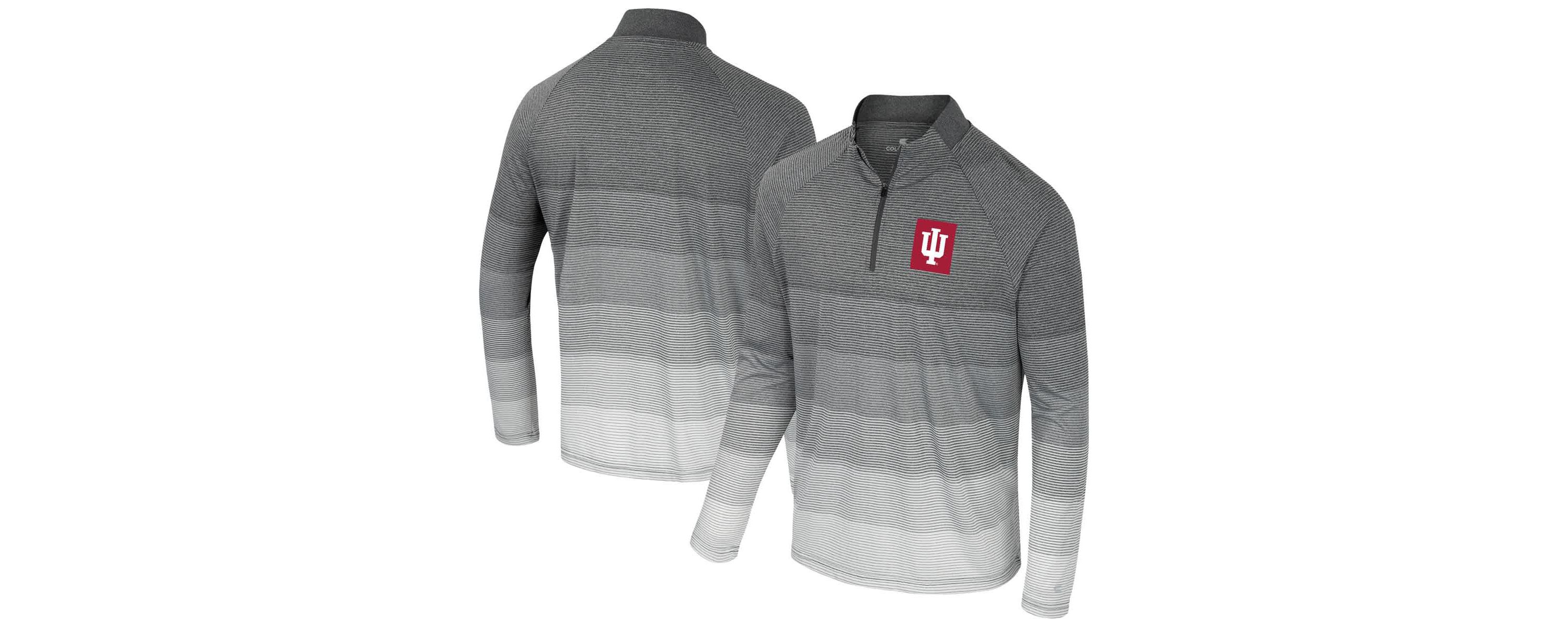 NCAA Indiana Hoosiers AI Striped Mesh Quarter-Zip Raglan Windshirt