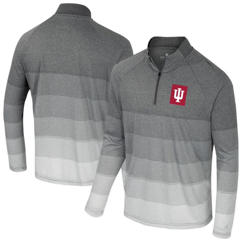 NCAA Indiana Hoosiers AI Striped Mesh Quarter-Zip Raglan Windshirt