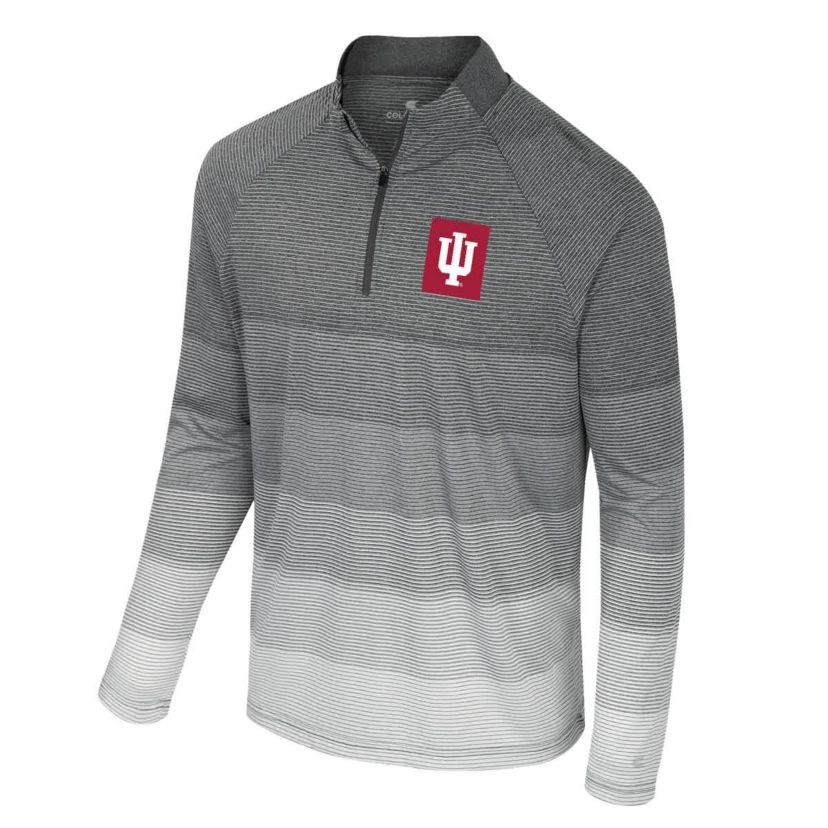 NCAA Indiana Hoosiers AI Striped Mesh Quarter-Zip Raglan Windshirt