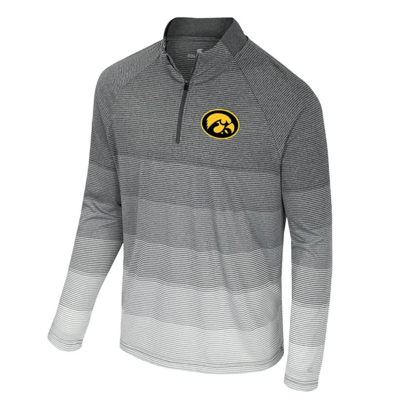 NCAA Iowa Hawkeyes AI Striped Mesh Quarter-Zip Raglan Windshirt