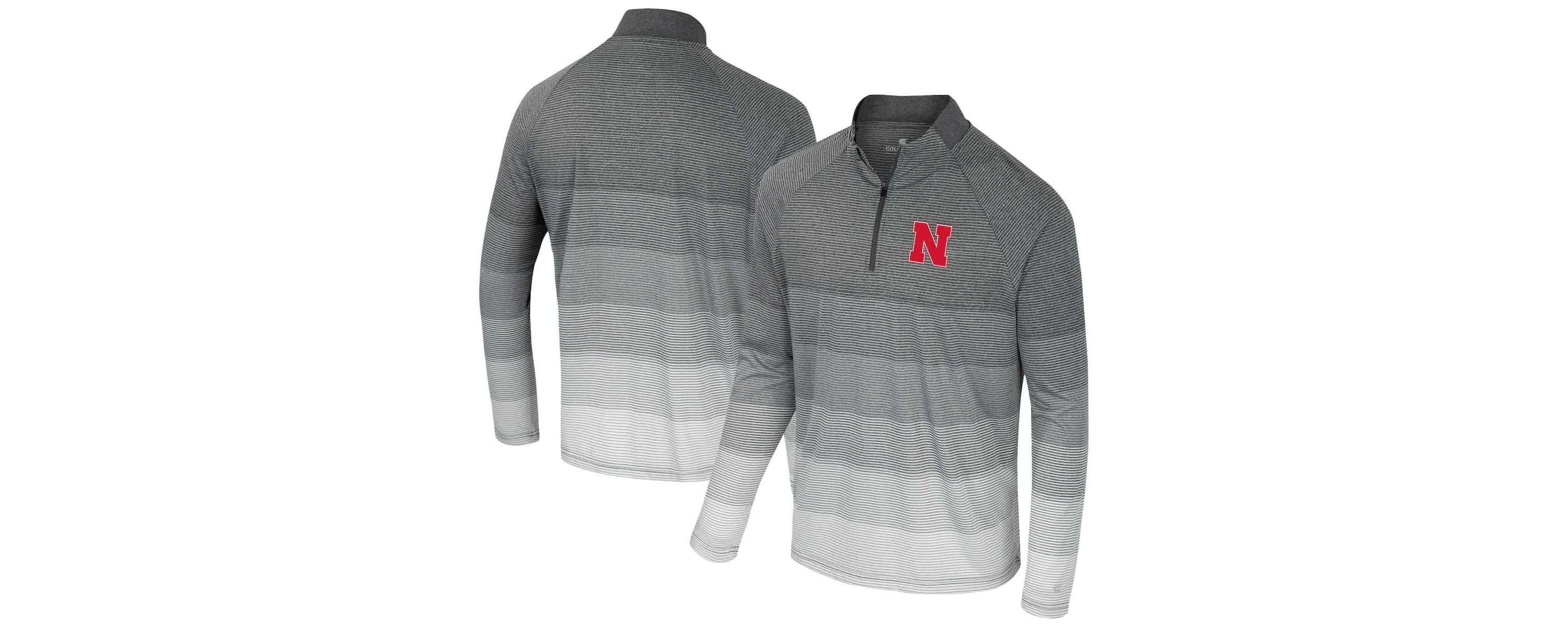 NCAA Nebraska Huskers AI Striped Mesh Quarter-Zip Raglan Windshirt