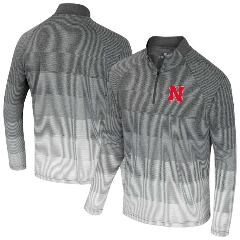 NCAA Nebraska Huskers AI Striped Mesh Quarter-Zip Raglan Windshirt
