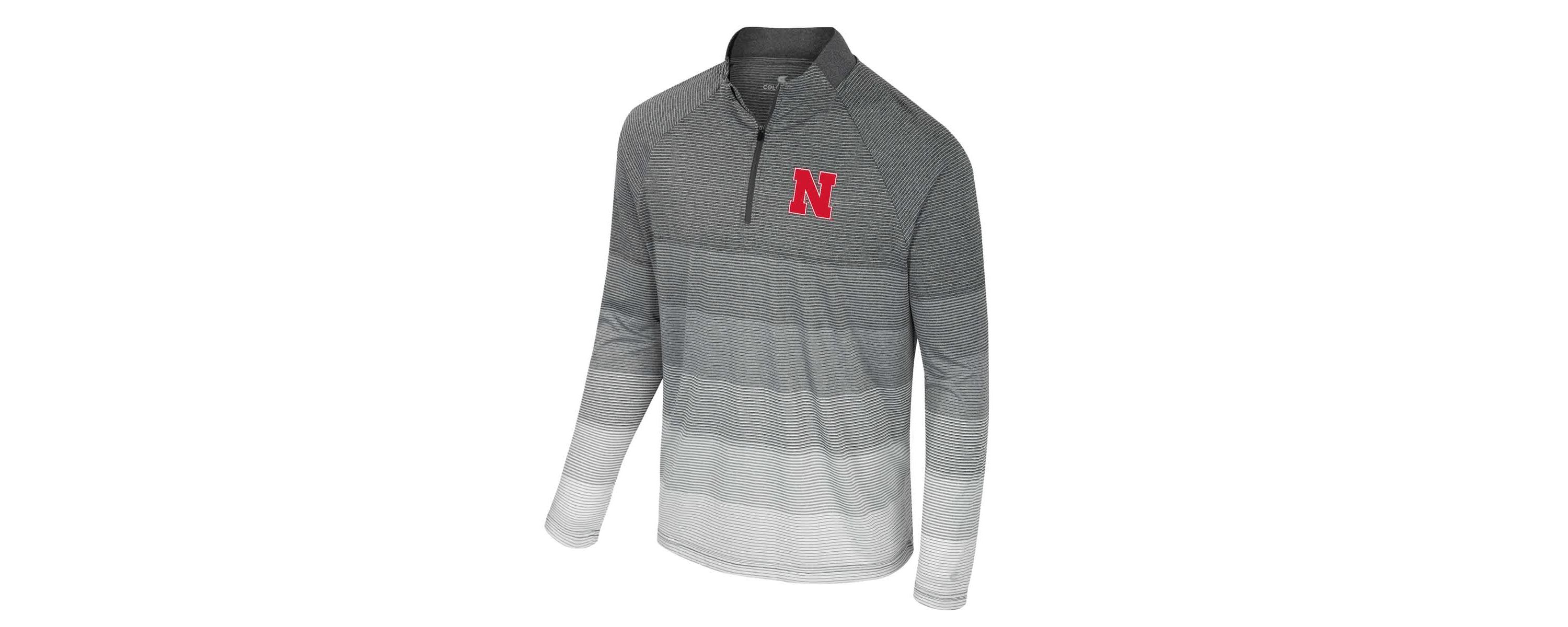 NCAA Nebraska Huskers AI Striped Mesh Quarter-Zip Raglan Windshirt
