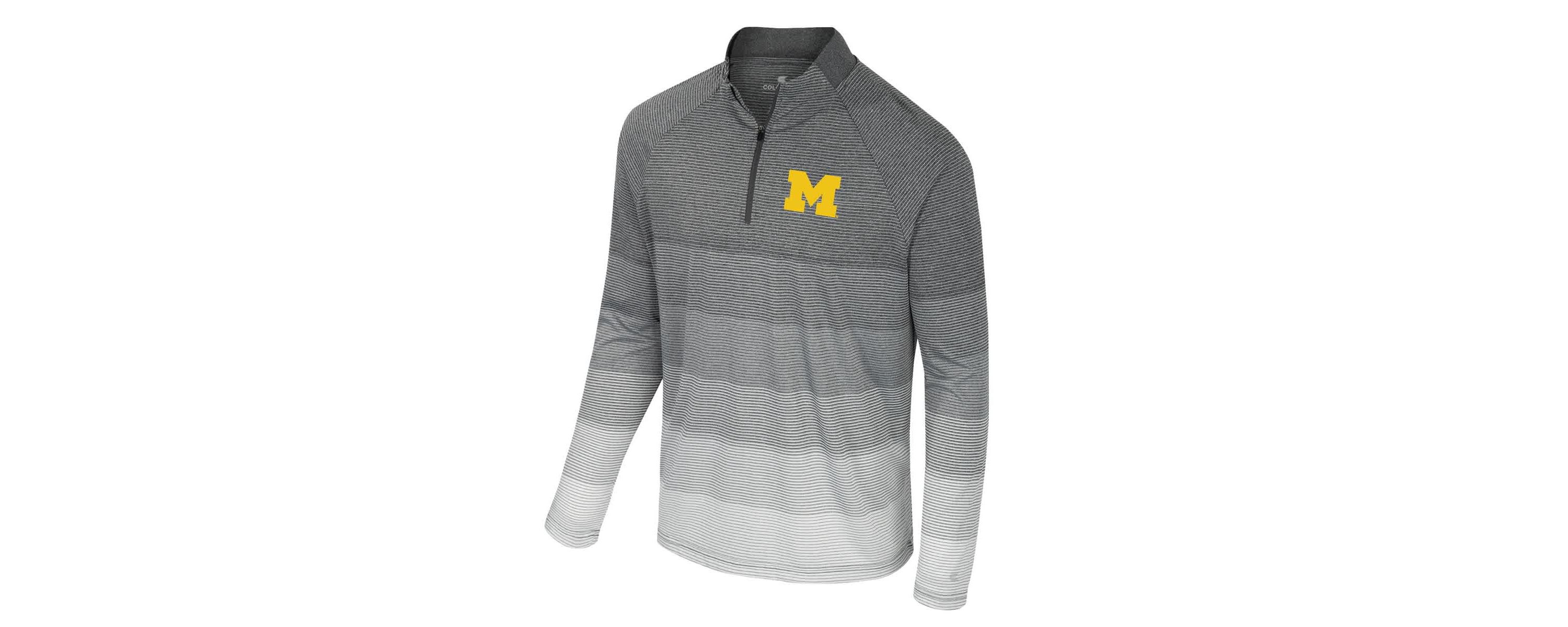 NCAA Michigan Wolverines AI Striped Mesh Quarter-Zip Raglan Windshirt