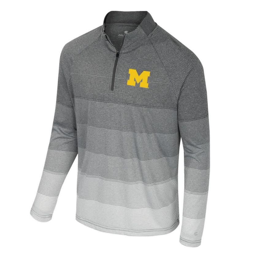 NCAA Michigan Wolverines AI Striped Mesh Quarter-Zip Raglan Windshirt