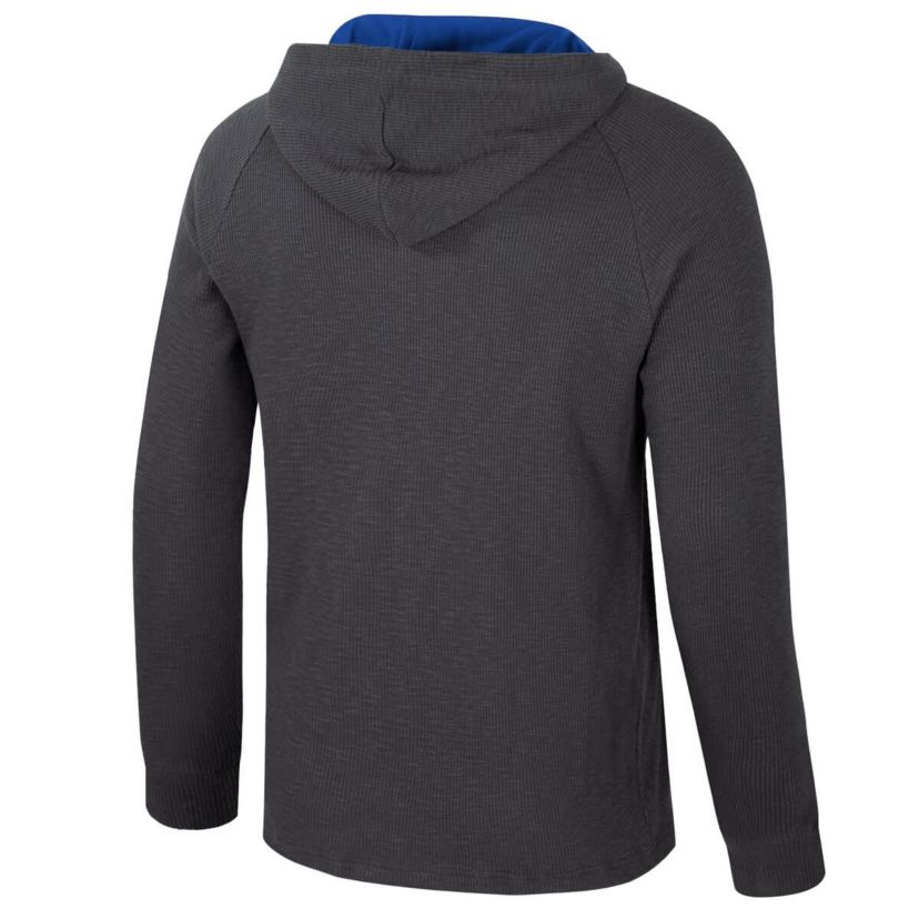 Duke Blue Devils NCAA Duke Devils Dujour Ralgan Long Sleeve Henley Hoodie T-Shirt