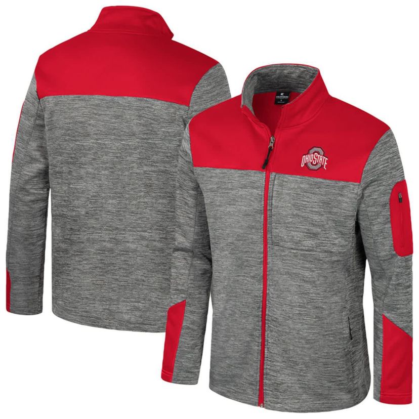 NCAA Gray/Scarlet Ohio State Buckeyes Guard Full-Zip Jacket