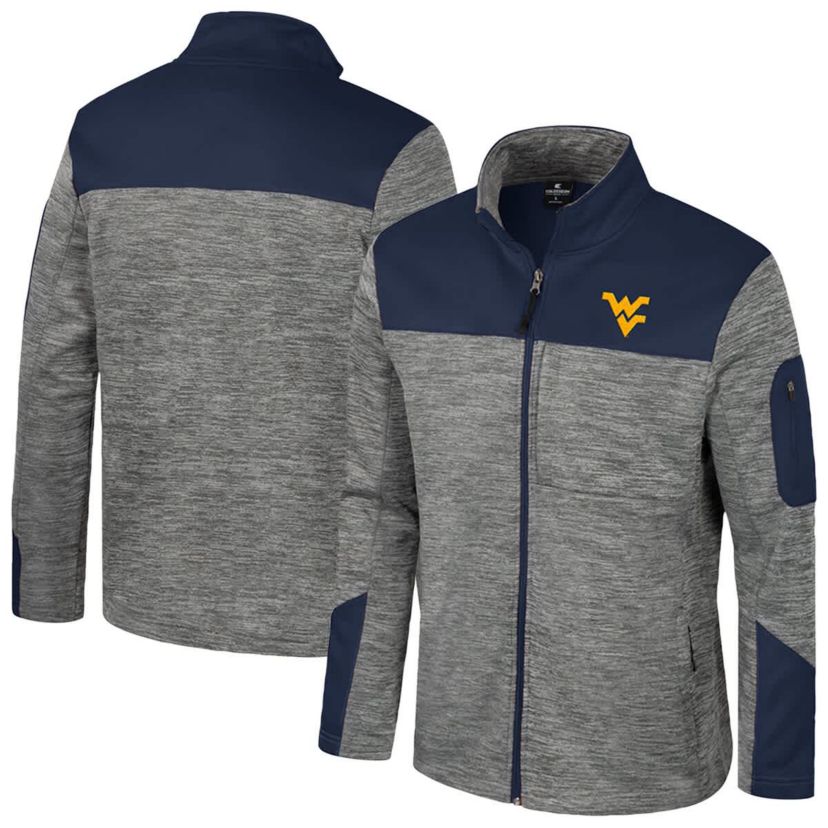 NCAA Gray/Navy West Virginia Mountaineers Guard Full-Zip Jacket