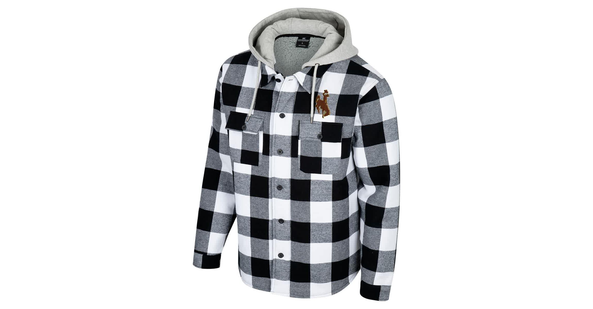 NCAA Black/White Wyoming Cowboys Buffalo Plaid Full-Zip Hoodie Jacket