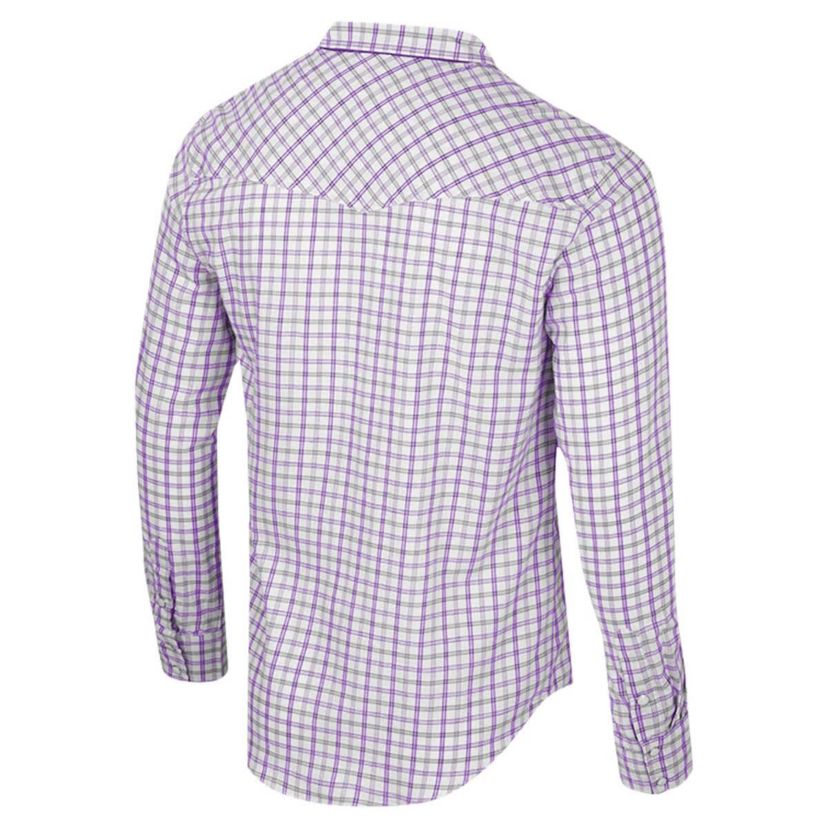NCAA x Wrangler Clemson Tigers Plaid Window Pane Long Sleeve Full-Snap Shirt