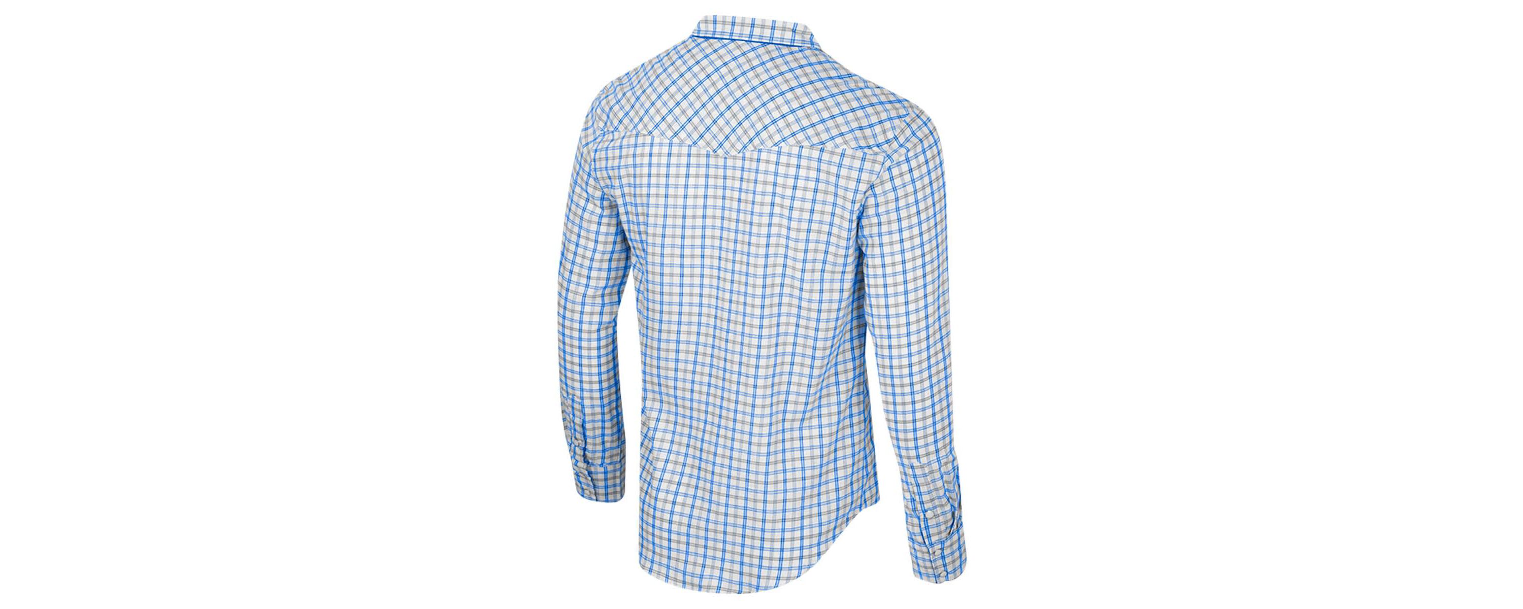 NCAA x Wrangler Kansas Jayhawks Plaid Window Pane Long Sleeve Full-Snap Shirt