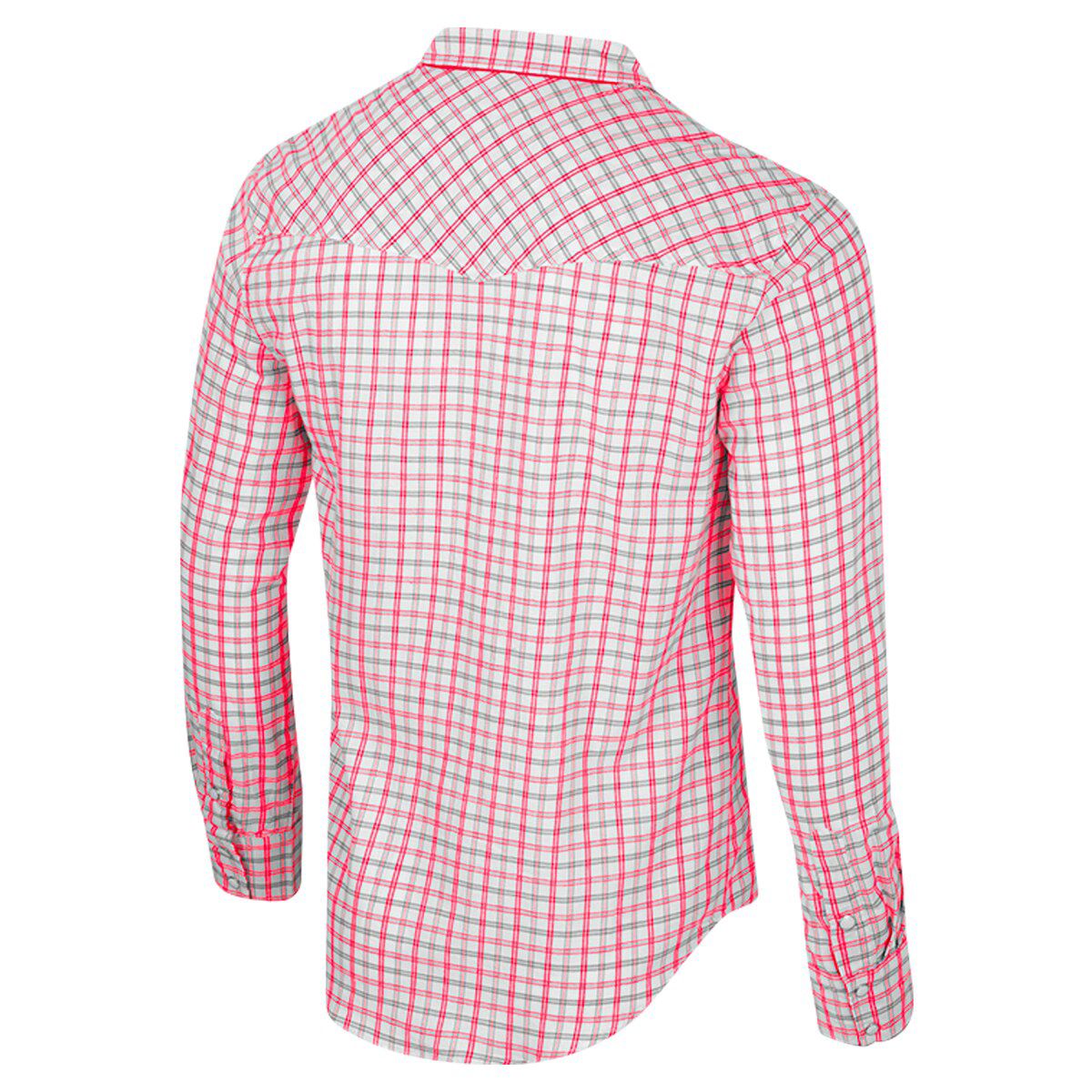 NCAA x Wrangler Ohio State Buckeyes Plaid Window Pane Long Sleeve Full-Snap Shirt