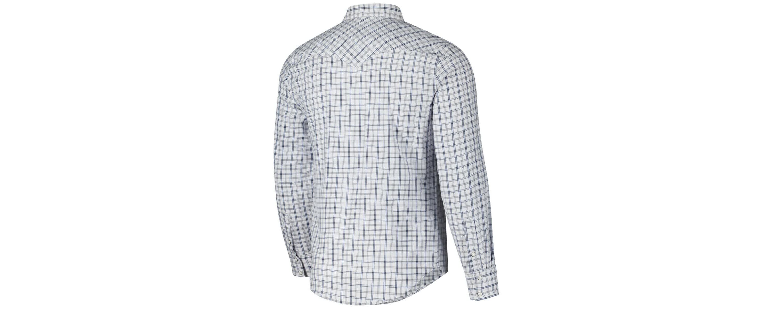 NCAA x Wrangler West Virginia Mountaineers Plaid Window Pane Long Sleeve Full-Snap Shirt