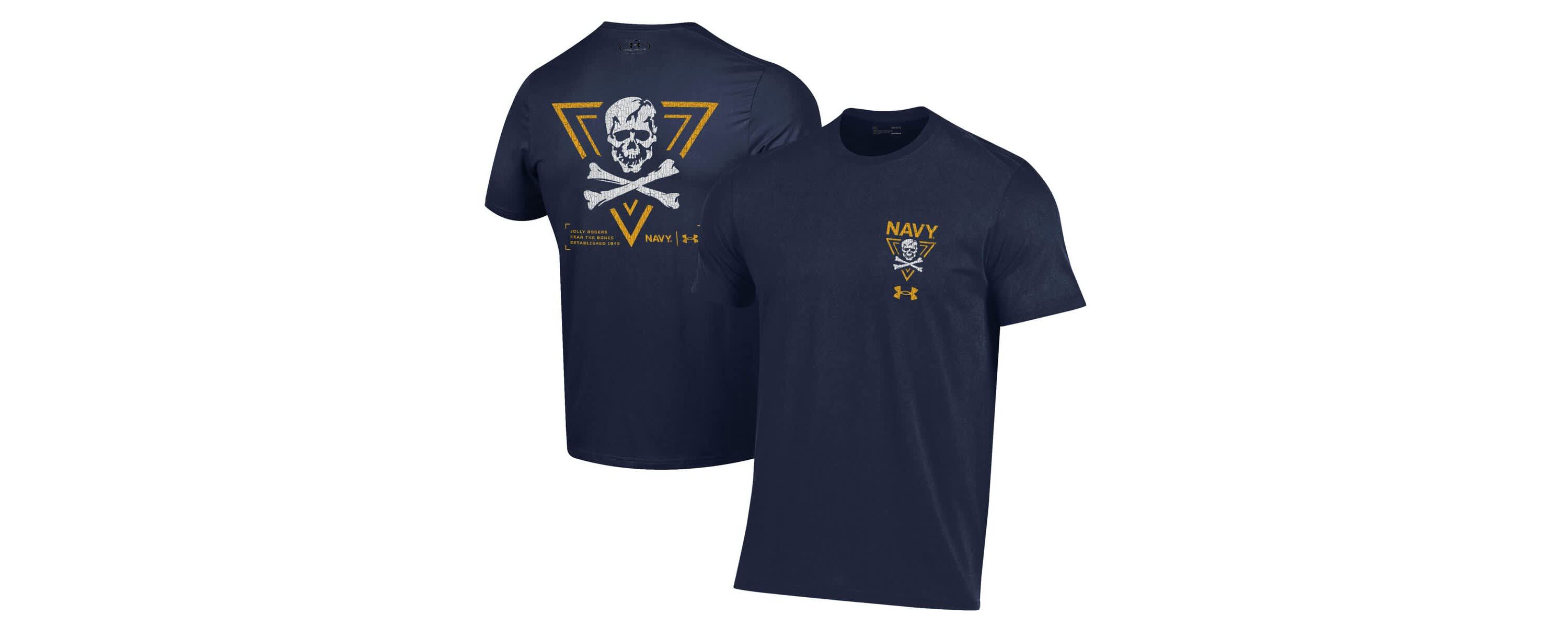 Navy Midshipmen NCAA Under Armour Midshipmen 2024 Rivalry Shield Performance T-Shirt