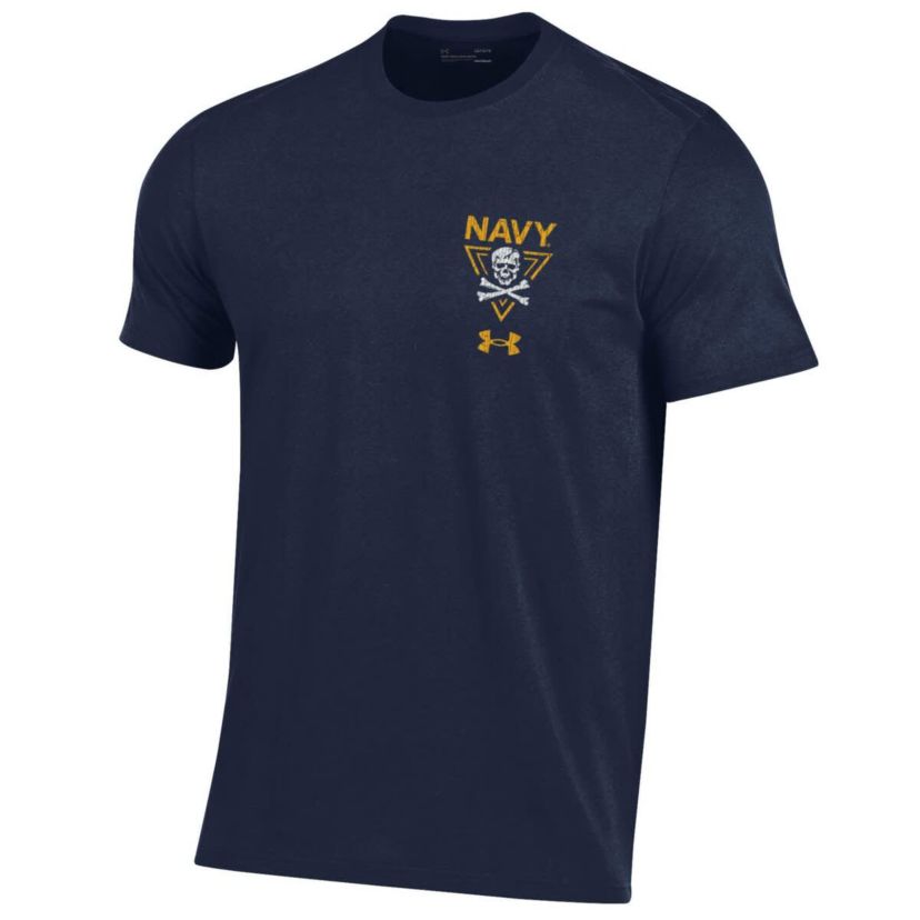 Navy Midshipmen NCAA Under Armour Midshipmen 2024 Rivalry Shield Performance T-Shirt