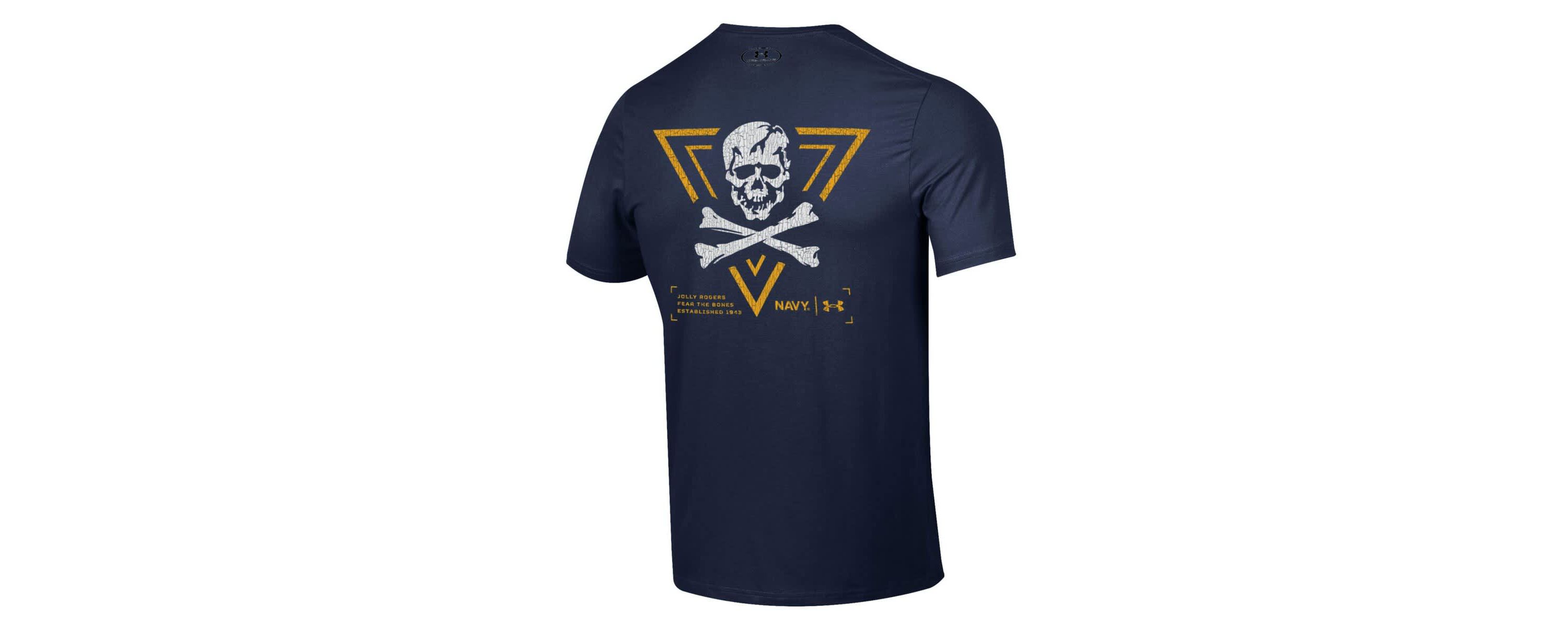 Navy Midshipmen NCAA Under Armour Midshipmen 2024 Rivalry Shield Performance T-Shirt