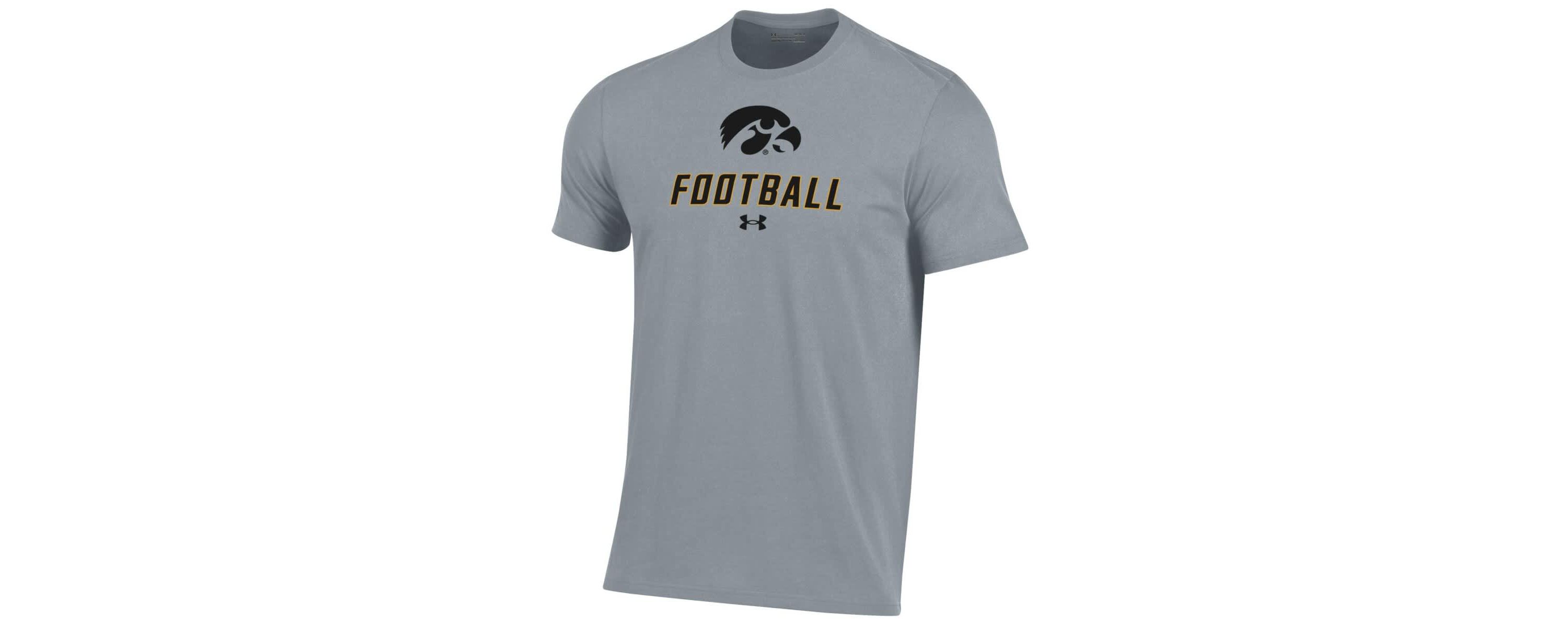 NCAA Under Armour Grey Iowa Hawkeyes Football Performance T-Shirt