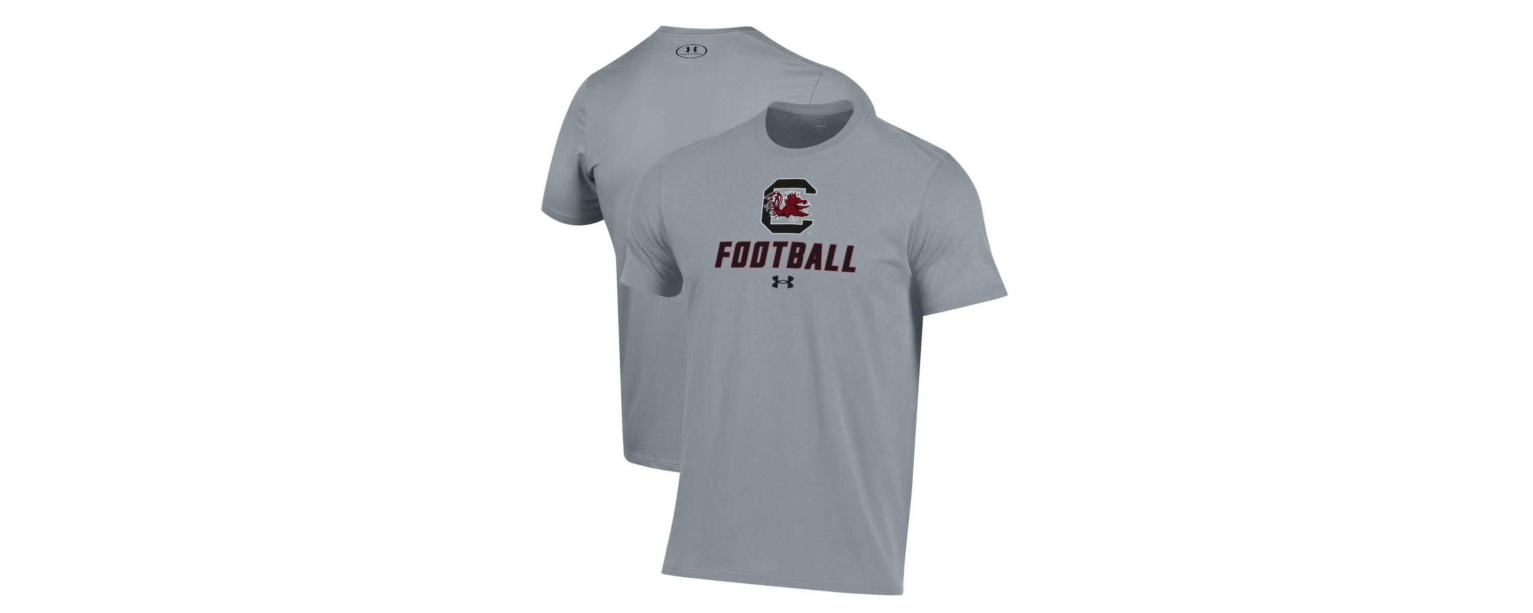 NCAA Under Armour Grey South Carolina Gamecocks Football Performance T-Shirt