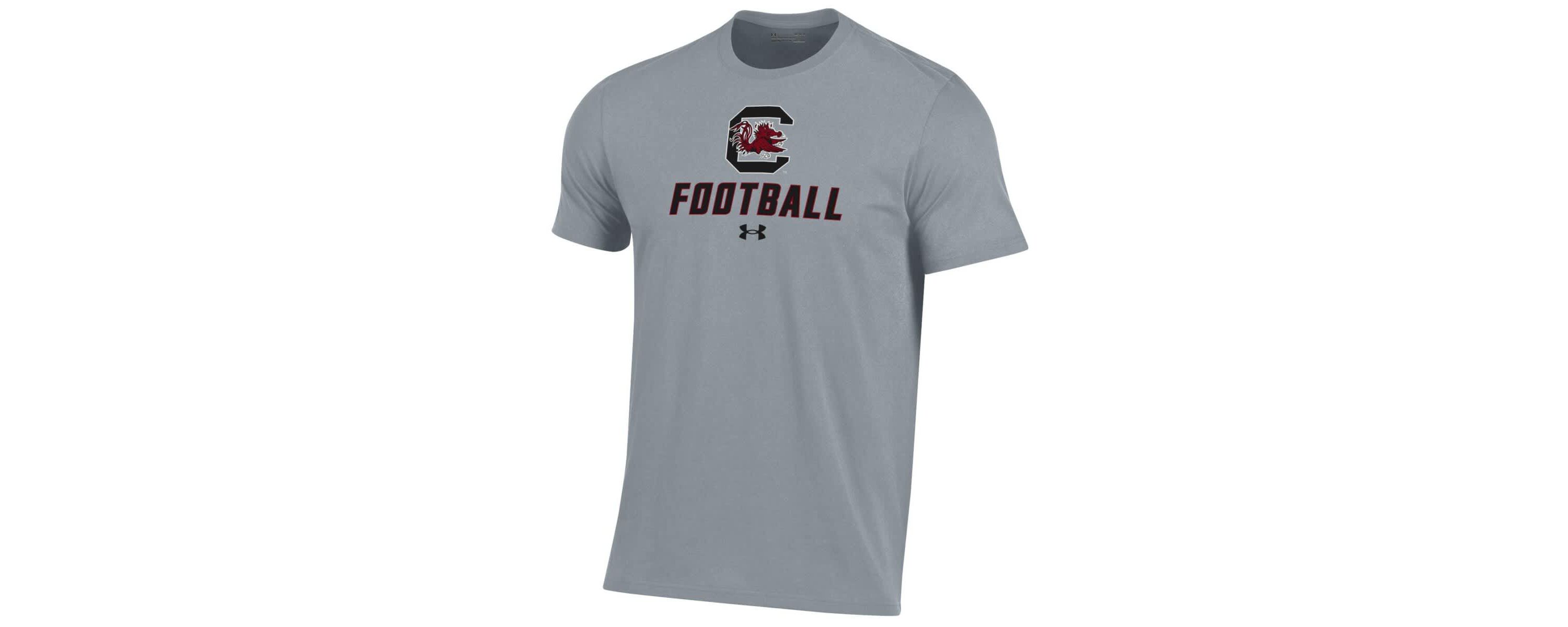 NCAA Under Armour Grey South Carolina Gamecocks Football Performance T-Shirt