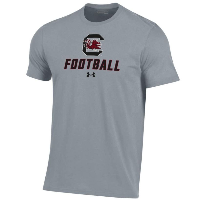 NCAA Under Armour Grey South Carolina Gamecocks Football Performance T-Shirt