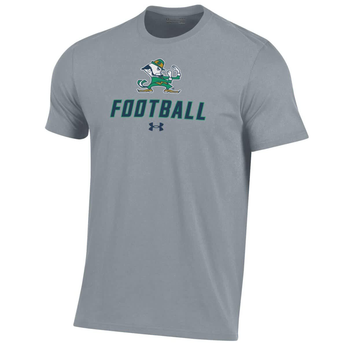 NCAA Under Armour Grey Notre Dame Fighting Irish Football Performance T-Shirt