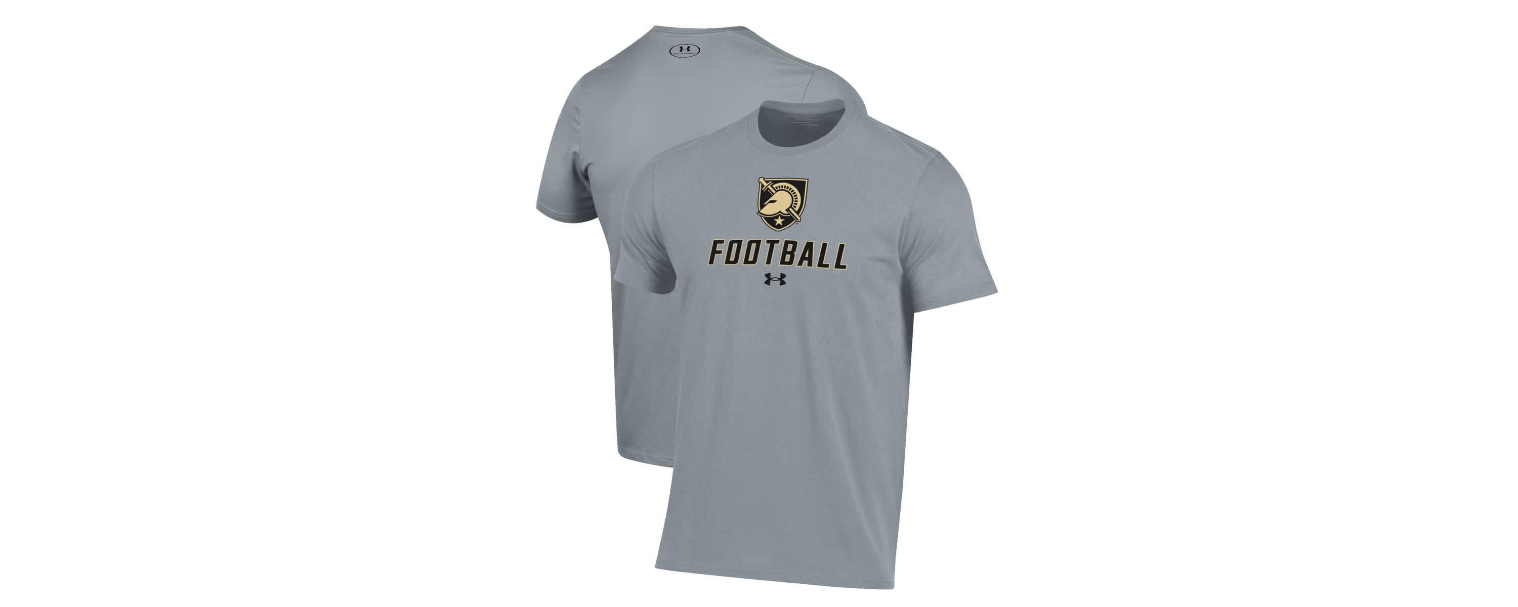 Army Black Knights NCAA Under Armour Grey Army Knights Football Performance T-Shirt