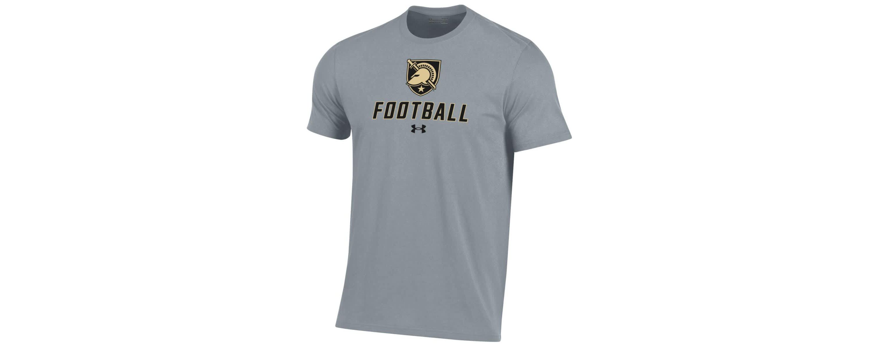 Army Black Knights NCAA Under Armour Grey Army Knights Football Performance T-Shirt