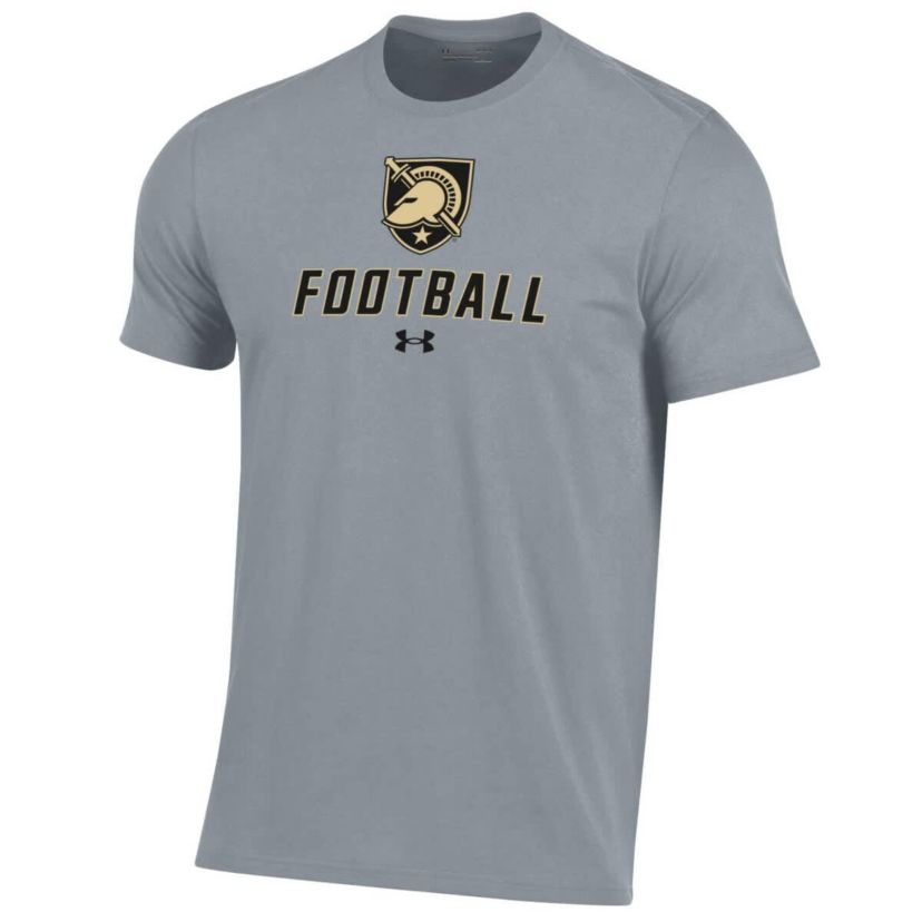 Army Black Knights NCAA Under Armour Grey Army Knights Football Performance T-Shirt