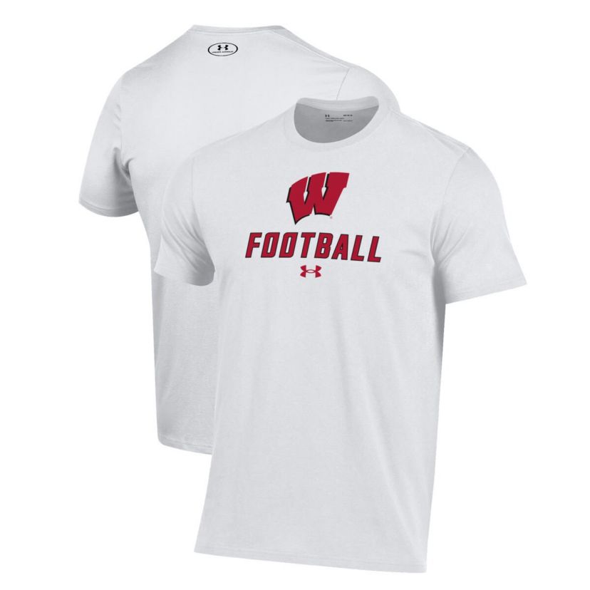 NCAA Under Armour Wisconsin Badgers Football Performance T-Shirt