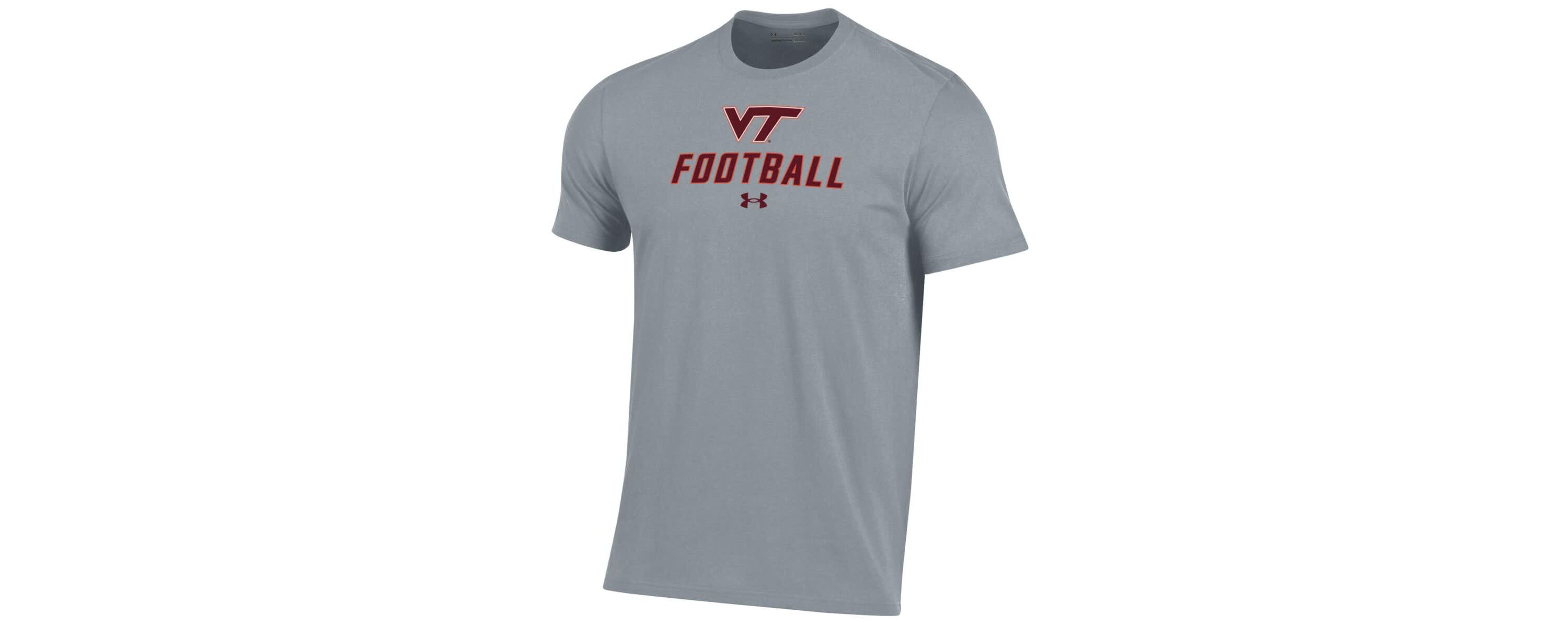 NCAA Under Armour Grey Virginia Tech Hokies Football Performance T-Shirt