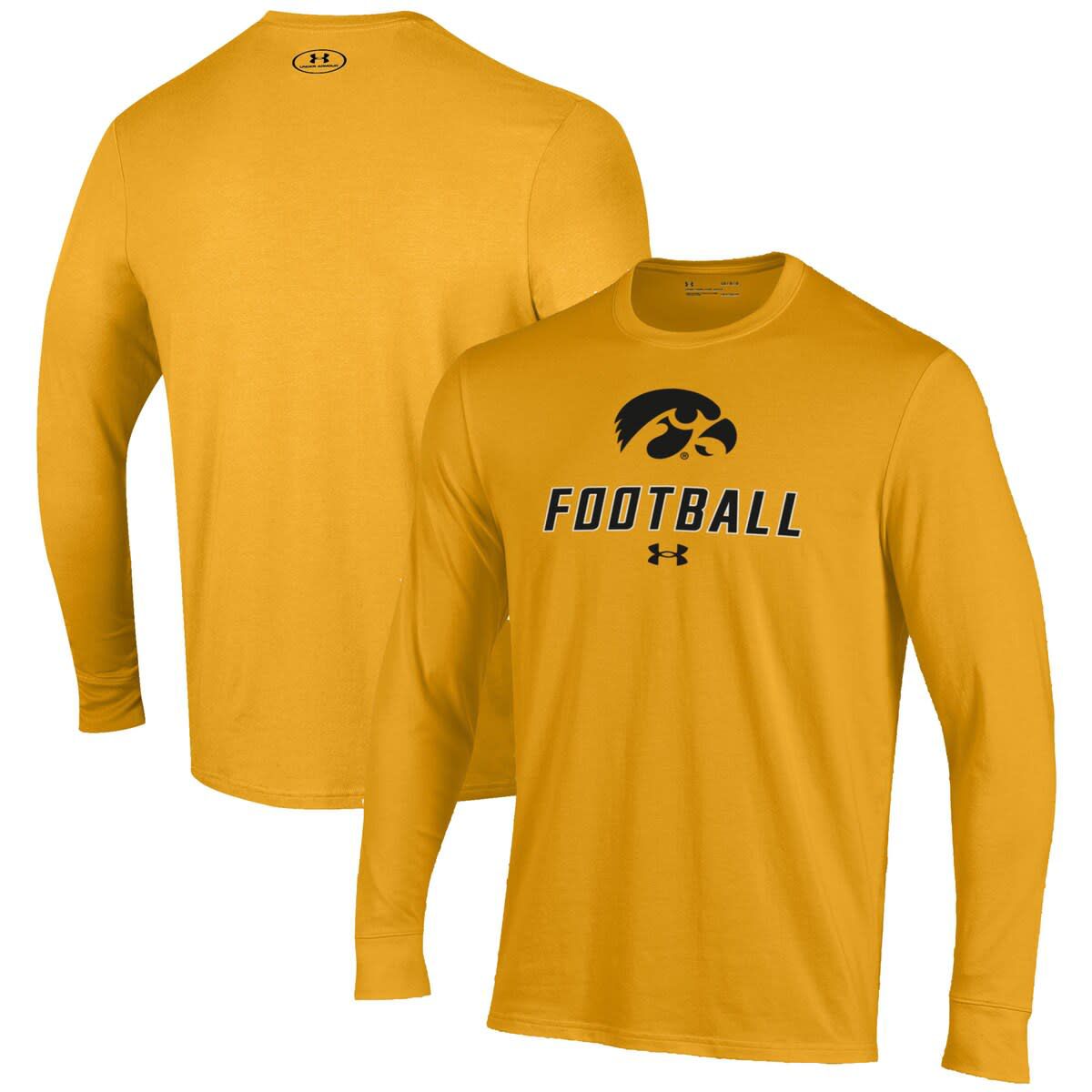 NCAA Under Armour Iowa Hawkeyes Football Performance Long Sleeve T-Shirt