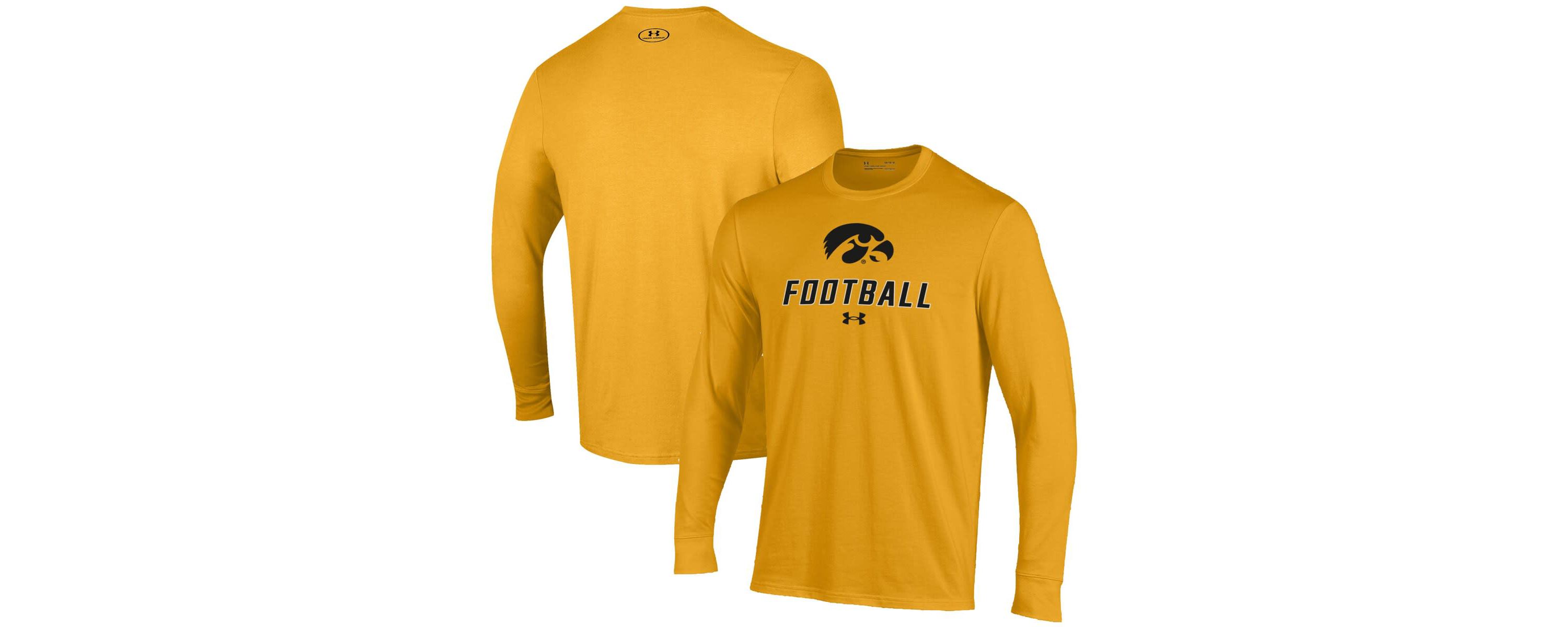 NCAA Under Armour Iowa Hawkeyes Football Performance Long Sleeve T-Shirt