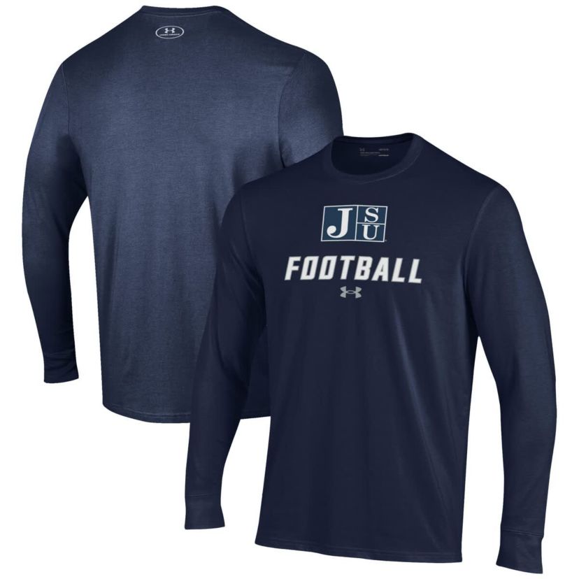 NCAA Under Armour Jackson State Tigers Football Performance Long Sleeve T-Shirt