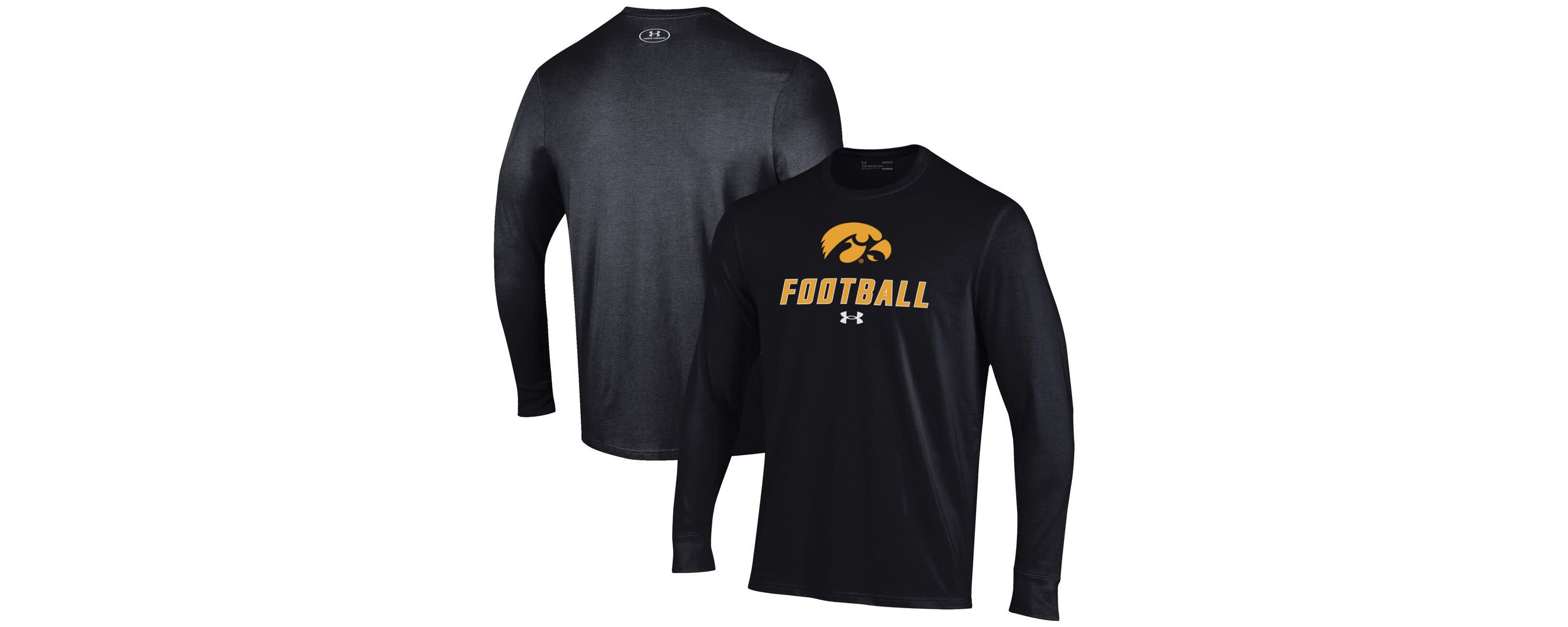 NCAA Under Armour Iowa Hawkeyes Football Performance Long Sleeve T-Shirt