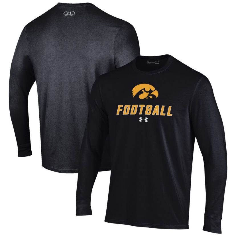NCAA Under Armour Iowa Hawkeyes Football Performance Long Sleeve T-Shirt