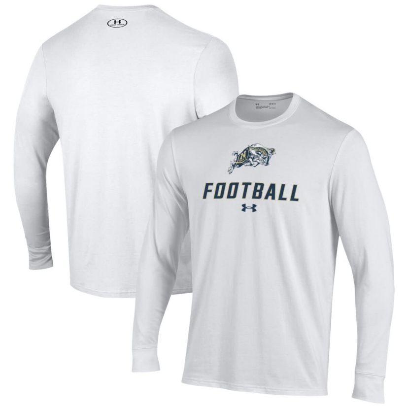 Navy Midshipmen NCAA Under Armour Midshipmen Football Performance Long Sleeve T-Shirt