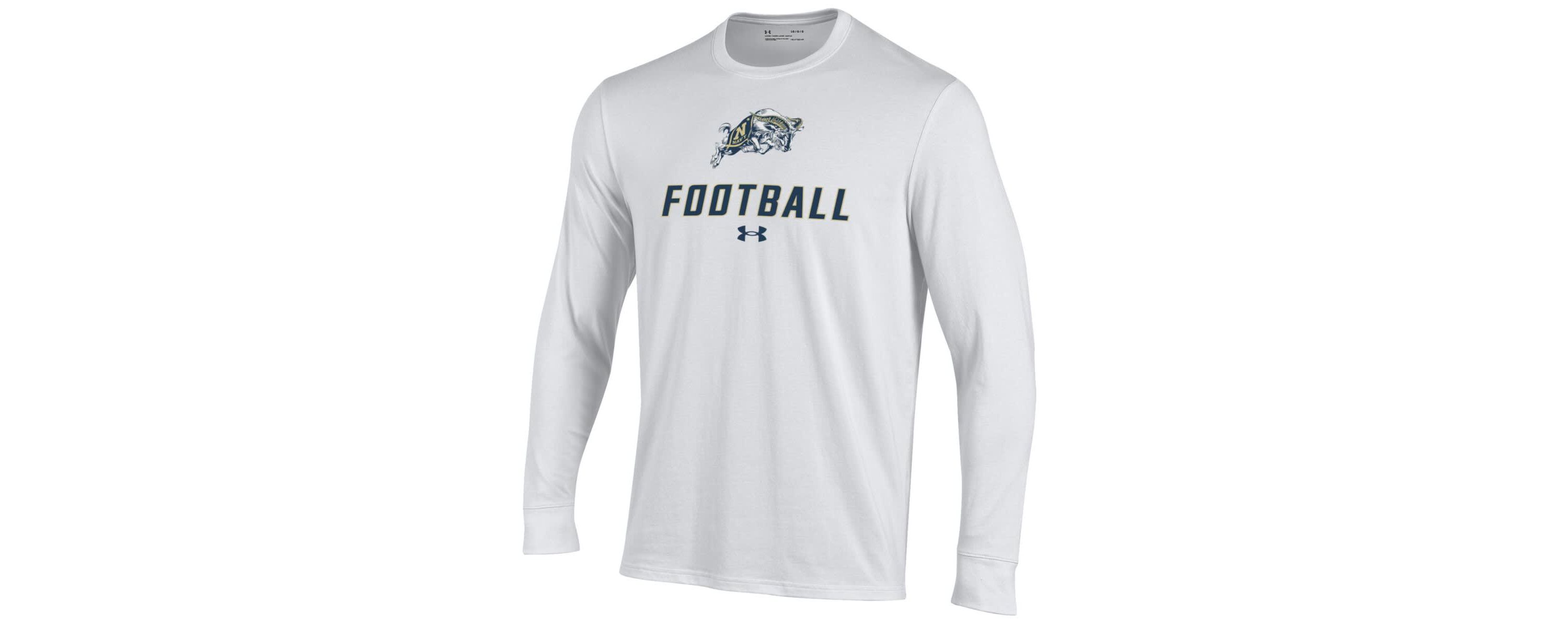 Navy Midshipmen NCAA Under Armour Midshipmen Football Performance Long Sleeve T-Shirt