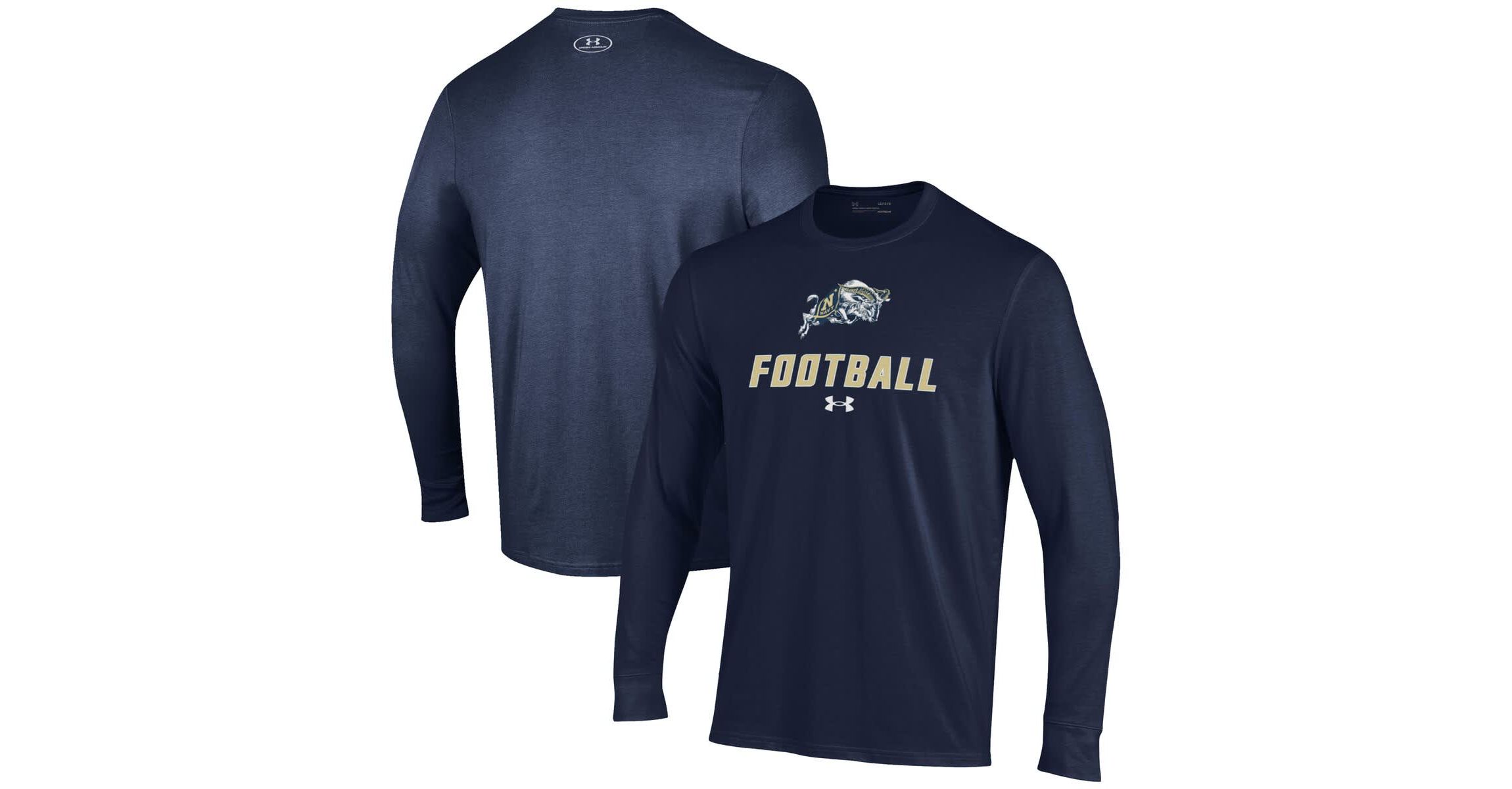 Navy Midshipmen NCAA Under Armour Midshipmen Football Performance Long Sleeve T-Shirt