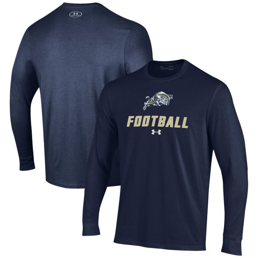 Navy Midshipmen NCAA Under Armour Midshipmen Football Performance Long Sleeve T-Shirt