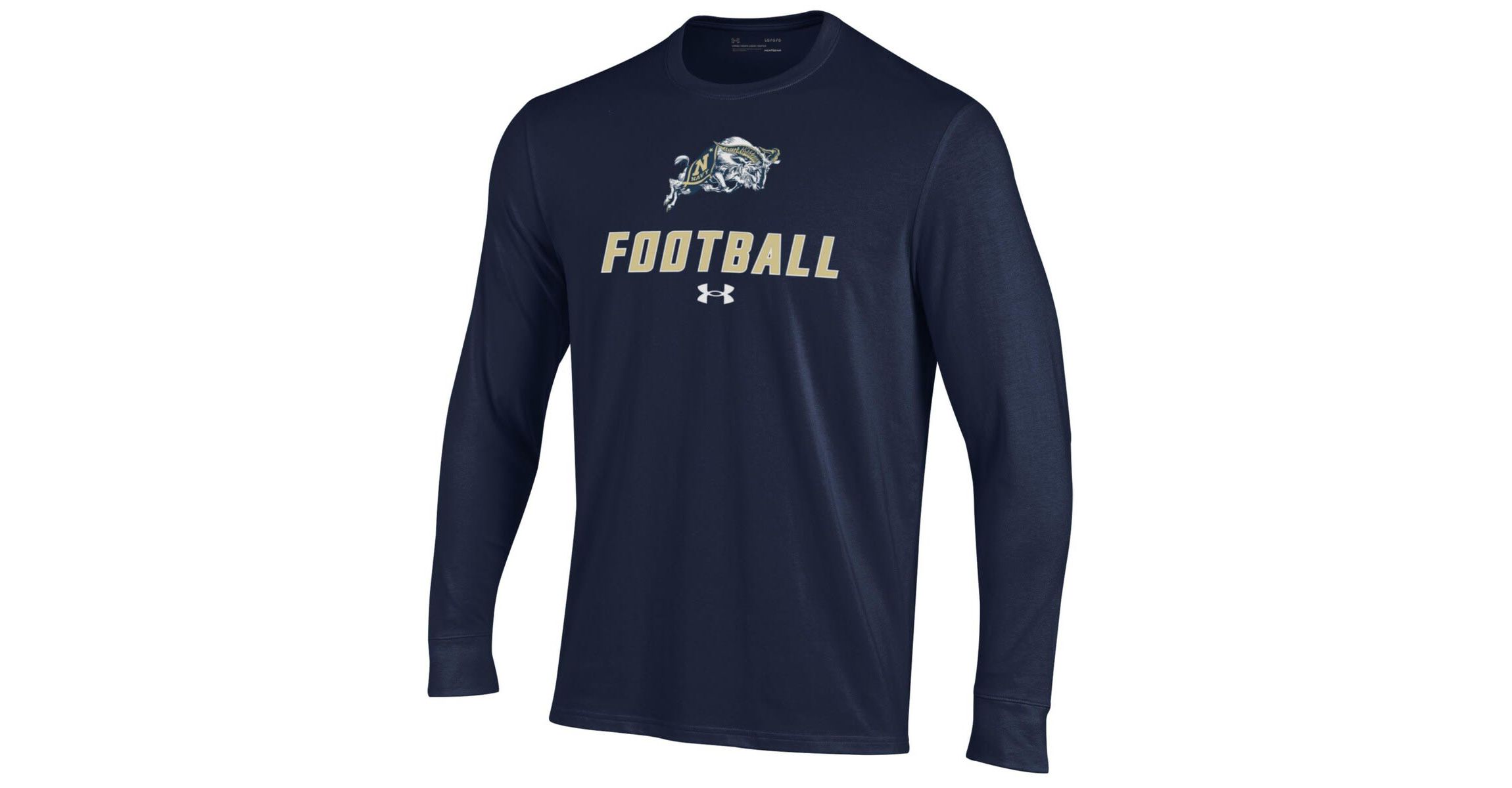 Navy Midshipmen NCAA Under Armour Midshipmen Football Performance Long Sleeve T-Shirt