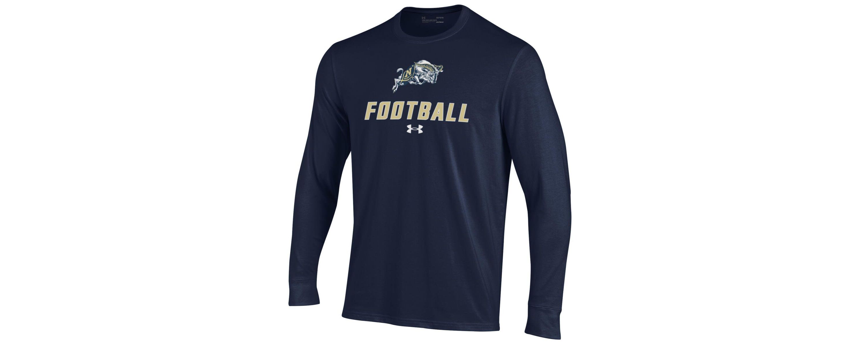 Navy Midshipmen NCAA Under Armour Midshipmen Football Performance Long Sleeve T-Shirt