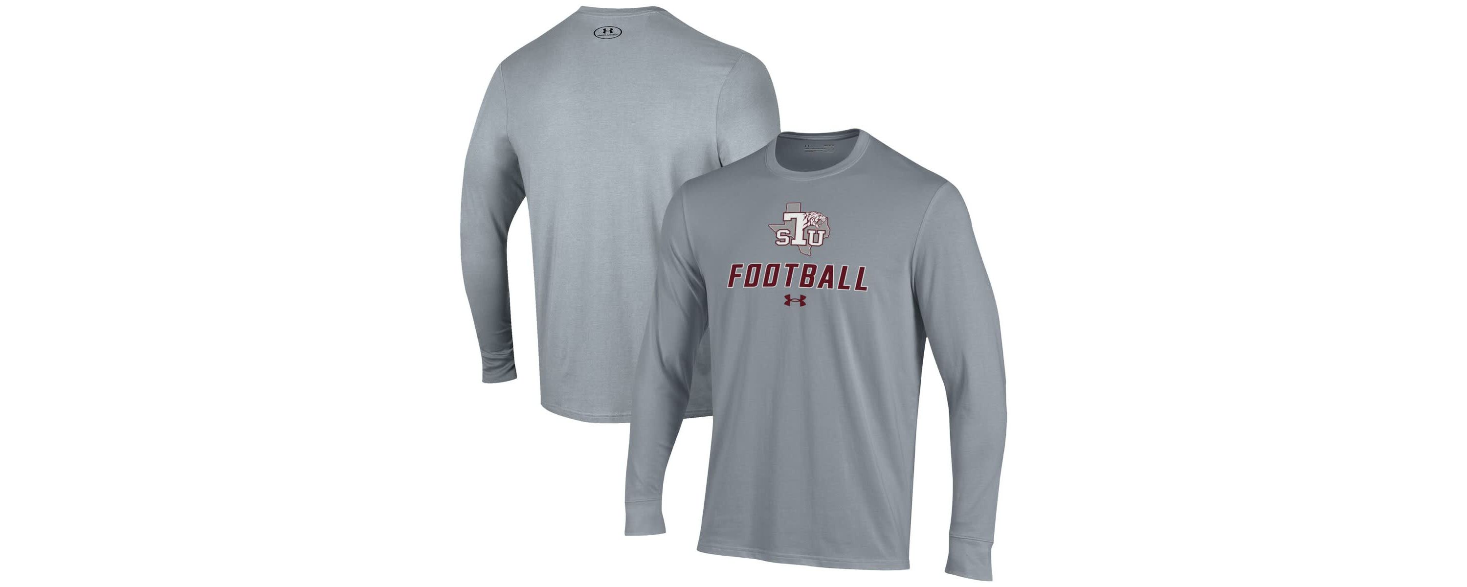 NCAA Under Armour Grey Texas Southern Tigers Football Performance Long Sleeve T-Shirt